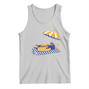 Funny Sausage Dog Tank Top Retro Summer Hot Dog Graphic Dachshund Dog Lover Gift