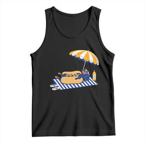 Funny Sausage Dog Tank Top Retro Summer Hot Dog Graphic Dachshund Dog Lover Gift
