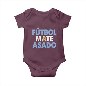 Futbol Mate Asado Argentina Soccer Fan Baby Onesie Argentinian Flag Pride Vintage Football Lovers TS10 Maroon Print Your Wear