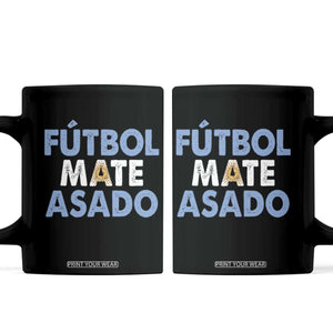 Futbol Mate Asado Argentina Soccer Fan Coffee Mug Argentinian Flag Pride Vintage Football Lovers TS10 Black Print Your Wear