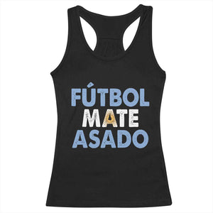 Futbol Mate Asado Argentina Soccer Fan Racerback Tank Top Argentinian Flag Pride Vintage Football Lovers TS10 Black Print Your Wear