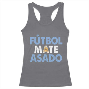 Futbol Mate Asado Argentina Soccer Fan Racerback Tank Top Argentinian Flag Pride Vintage Football Lovers TS10 Charcoal Print Your Wear