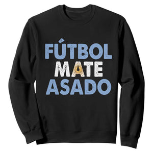 Futbol Mate Asado Argentina Soccer Fan Sweatshirt Argentinian Flag Pride Vintage Football Lovers TS10 Black Print Your Wear