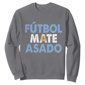 Futbol Mate Asado Argentina Soccer Fan Sweatshirt Argentinian Flag Pride Vintage Football Lovers TS10 Charcoal Print Your Wear