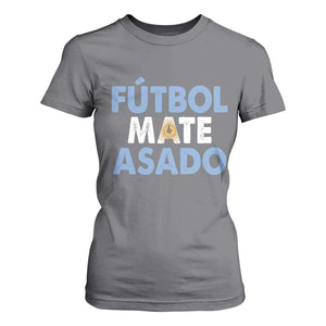 Futbol Mate Asado Argentina Soccer Fan T Shirt For Women Argentinian Flag Pride Vintage Football Lovers TS10 Charcoal Print Your Wear