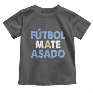 Futbol Mate Asado Argentina Soccer Fan Toddler T Shirt Argentinian Flag Pride Vintage Football Lovers TS10 Dark Heather Print Your Wear