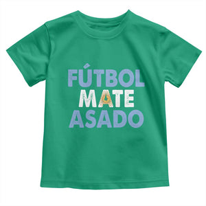 Futbol Mate Asado Argentina Soccer Fan Toddler T Shirt Argentinian Flag Pride Vintage Football Lovers TS10 Irish Green Print Your Wear
