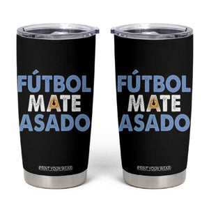 Futbol Mate Asado Argentina Soccer Fan Tumbler Cup Argentinian Flag Pride Vintage Football Lovers TS10 Black Print Your Wear