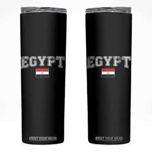 Vintage Egypt Skinny Tumbler Distressed Flag Patriotic Football Fan Pride Gift for Egyptians TS10 Black Print Your Wear