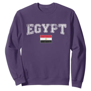 Vintage Egypt Sweatshirt Distressed Flag Patriotic Football Fan Pride Gift for Egyptians TS10 S Purple Print Your Wear