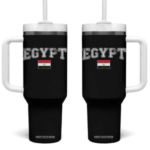 Vintage Egypt Tumbler With Handle Distressed Flag Patriotic Football Fan Pride Gift for Egyptians TS10 One Size: 40 oz Black Print Your Wear
