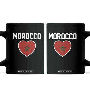 Morocco Heart Flag Coffee Mug Patriotic Love Gift for Proud Moroccan TS10 Black Print Your Wear