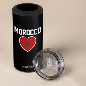 Morocco Heart Flag 4 in 1 Can Cooler Tumbler Patriotic Love Gift for Proud Moroccan TS10 Print Your Wear