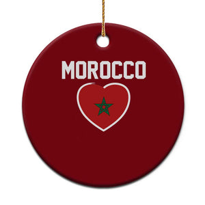 Morocco Heart Flag Ceramic Ornament Patriotic Love Gift for Proud Moroccan TS10 1pc Red Print Your Wear