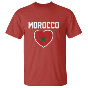 Morocco Heart Flag T Shirt Patriotic Love Gift for Proud Moroccan TS10 Red Print Your Wear