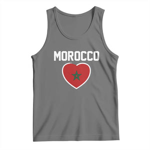 Morocco Heart Flag Tank Top Patriotic Love Gift for Proud Moroccan TS10 Black Heather Print Your Wear
