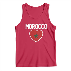 Morocco Heart Flag Tank Top Patriotic Love Gift for Proud Moroccan TS10 Red Print Your Wear