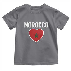 Morocco Heart Flag Toddler T Shirt Patriotic Love Gift for Proud Moroccan TS10 Charcoal Print Your Wear