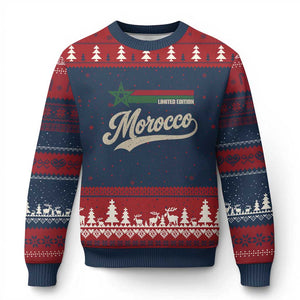 Morocco Ugly Christmas Sweater Limited Edition Vintage Moroccan Pride Retro TS10 Navy Red Print Your Wear