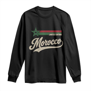 Morocco Long Sleeve Shirt Limited Edition Vintage Moroccan Pride Retro TS10 Black Print Your Wear