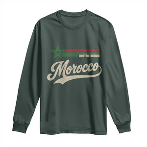 Morocco Long Sleeve Shirt Limited Edition Vintage Moroccan Pride Retro TS10 Dark Forest Green Print Your Wear