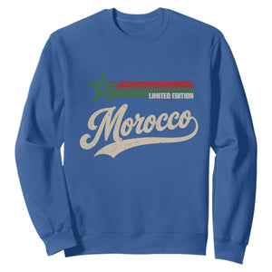 Morocco Sweatshirt Limited Edition Vintage Moroccan Pride Retro TS10 Royal Blue Print Your Wear