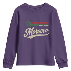 Morocco Youth Sweatshirt Limited Edition Vintage Moroccan Pride Retro TS10 Purple Print Your Wear