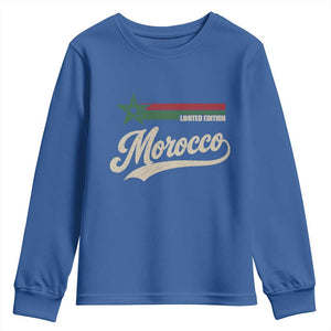 Morocco Youth Sweatshirt Limited Edition Vintage Moroccan Pride Retro TS10 Royal Blue Print Your Wear