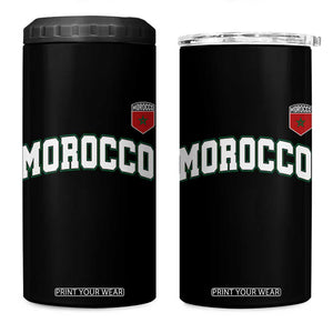 Morocco Moroccan Flag Vintage Pride 4 in 1 Can Cooler Tumbler TS10 One Size: 16 oz Black Print Your Wear