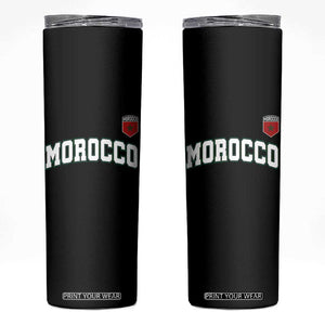 Morocco Moroccan Flag Vintage Pride Skinny Tumbler TS10 Black Print Your Wear