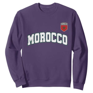 Morocco Moroccan Flag Vintage Pride Sweatshirt TS10 S Purple Print Your Wear