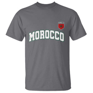Morocco Moroccan Flag Vintage Pride T Shirt TS10 Charcoal Print Your Wear