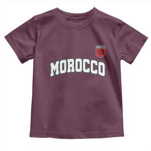 Morocco Moroccan Flag Vintage Pride Toddler T Shirt TS10 Maroon Print Your Wear