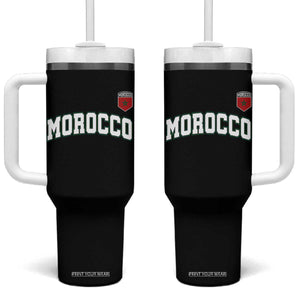 Morocco Moroccan Flag Vintage Pride Tumbler With Handle TS10 One Size: 40 oz Black Print Your Wear