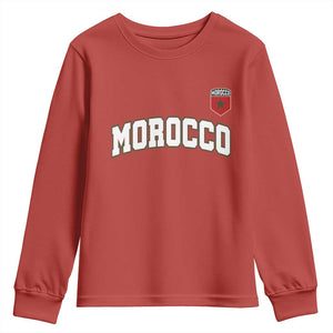 Morocco Moroccan Flag Vintage Pride Youth Sweatshirt TS10 Red Print Your Wear
