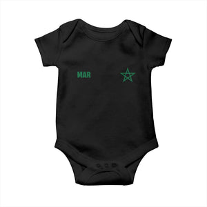 Morocco Baby Onesie Green Star Minimalist Patriotic Pride Gift for Proud Moroccan TS10 Black Print Your Wear