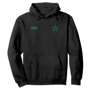Morocco Hoodie Green Star Minimalist Patriotic Pride Gift for Proud Moroccan TS10 Black Print Your Wear