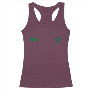 Morocco Racerback Tank Top Green Star Minimalist Patriotic Pride Gift for Proud Moroccan TS10 Maroon Print Your Wear