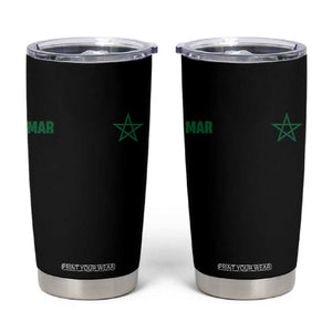 Morocco Tumbler Cup Green Star Minimalist Patriotic Pride Gift for Proud Moroccan TS10 Black Print Your Wear