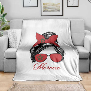 Morocco Girl Throw Blanket Moroccan Princess Morocco Flag Messy Bun TS10 Print Your Wear