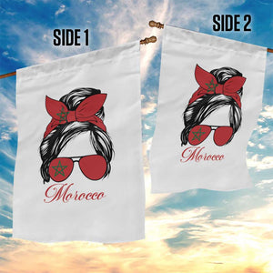Morocco Girl Garden Flag Moroccan Princess Morocco Flag Messy Bun TS10 Print Your Wear