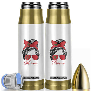 Morocco Girl Bullet Tumbler Moroccan Princess Morocco Flag Messy Bun TS10 White Print Your Wear