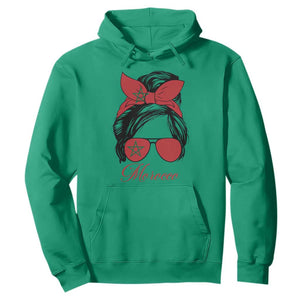 Morocco Girl Hoodie Moroccan Princess Morocco Flag Messy Bun TS10 Irish Green Print Your Wear