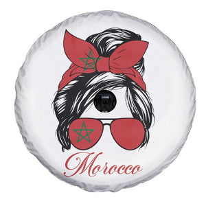 Morocco Girl Spare Tire Cover Moroccan Princess Morocco Flag Messy Bun TS10 Print Your Wear