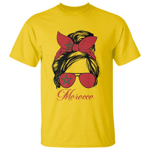 Morocco Girl T Shirt Moroccan Princess Morocco Flag Messy Bun TS10 Daisy Print Your Wear
