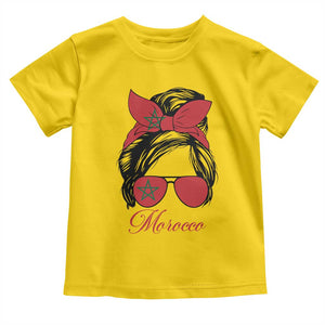 Morocco Girl Toddler T Shirt Moroccan Princess Morocco Flag Messy Bun TS10 Daisy Print Your Wear