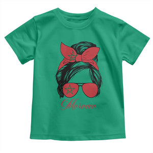 Morocco Girl Toddler T Shirt Moroccan Princess Morocco Flag Messy Bun TS10 Irish Green Print Your Wear