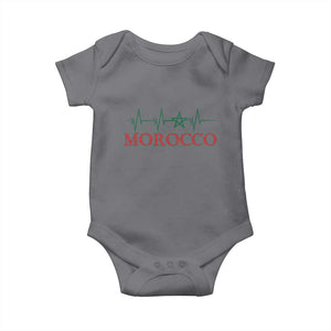 Morocco Baby Onesie Heartbeat Green Star Patriotic Pride Gift for Proud Moroccan TS10 Charcoal Print Your Wear