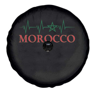 Morocco Spare Tire Cover Heartbeat Green Star Patriotic Pride Gift for Proud Moroccan TS10 Print Your Wear