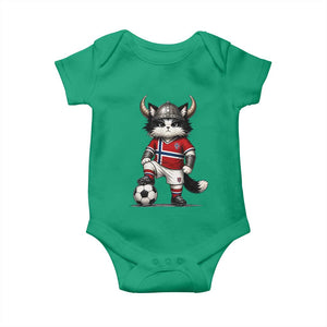 Norway Soccer Fan Baby Onesie Cute Viking Cat Norwegian Flag Nordic Football Lovers TS10 Irish Green Print Your Wear